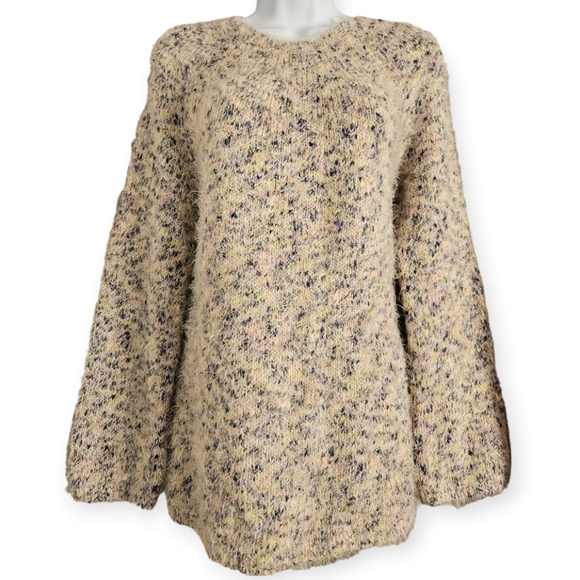 NWOT Lou & Grey yellow tan purple oversized fuzzy sweater Womens XSmall - Picture 6 of 7